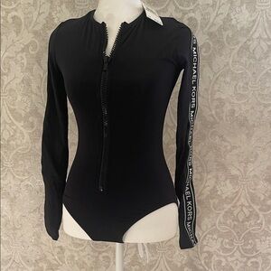 Michael Kors Black Zip-Up Bodysuit NWT size 4